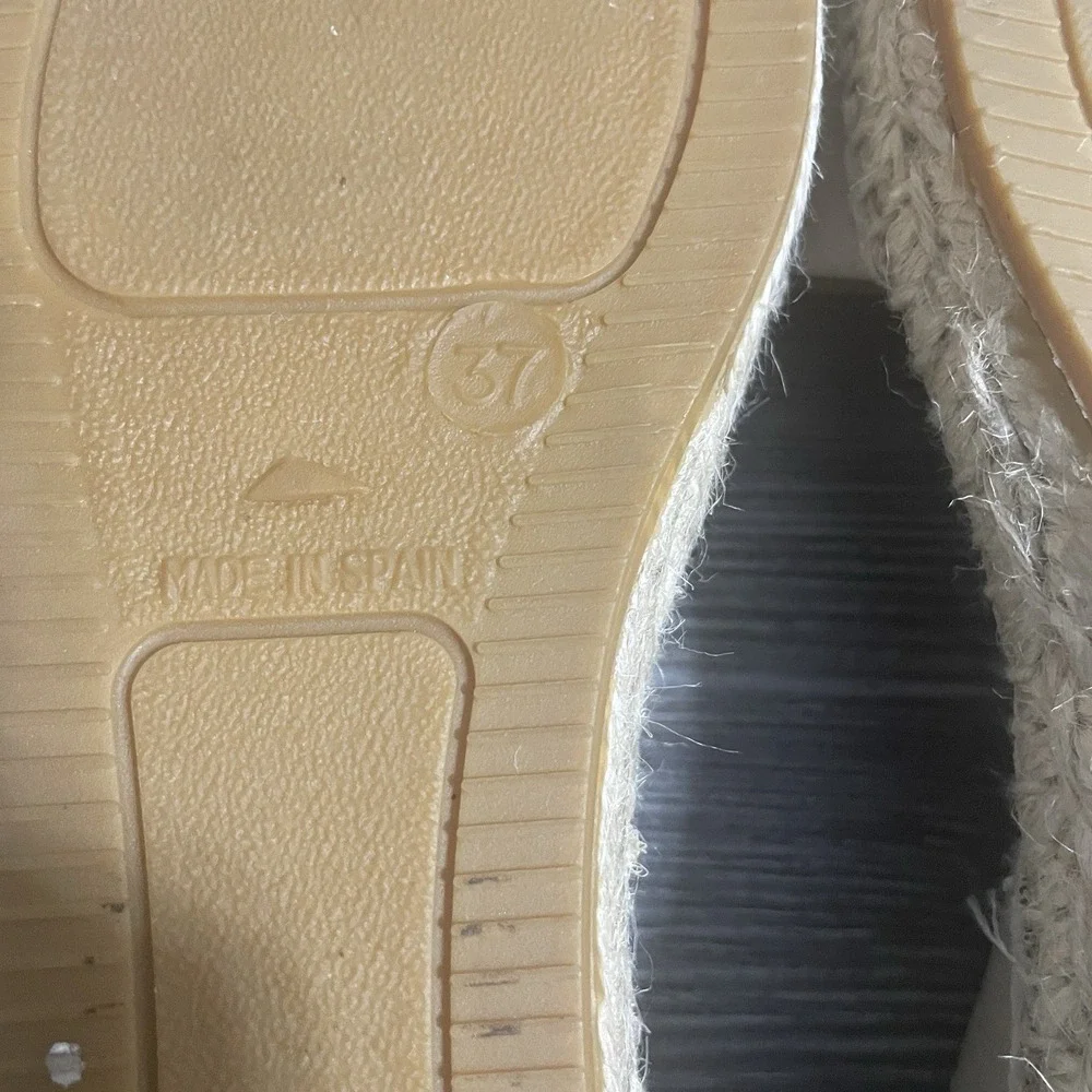 KANNA Spain Womens Sz 37 (US 6.5-7) Beige Suede Elastic Band Espadrilles Summer